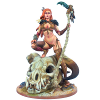 Girl with Dragon skull